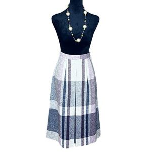 PANTHER Vintage 70’s Wool Blend Plaid A-line Skirt Tagged Size: 11/12